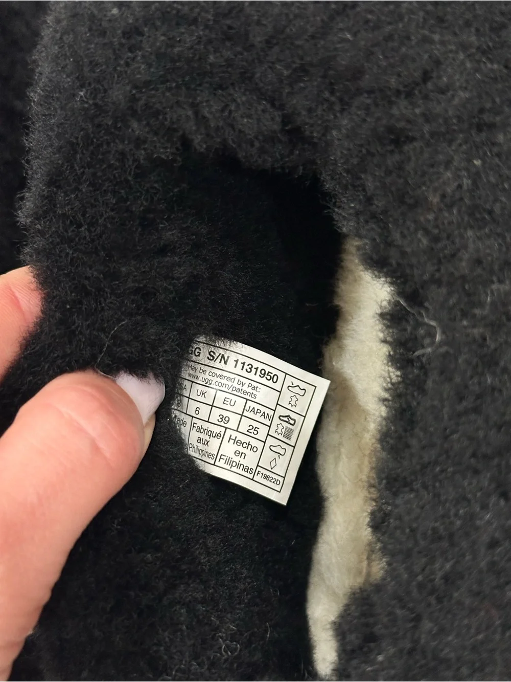UGG Women's Black Plush Slip-On Shearling Slippers